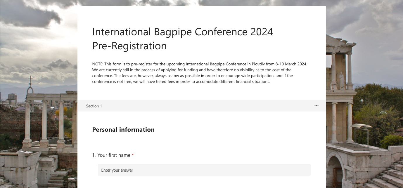 PREREGISTER FOR IBC 2024! International Bagpipe Organisation